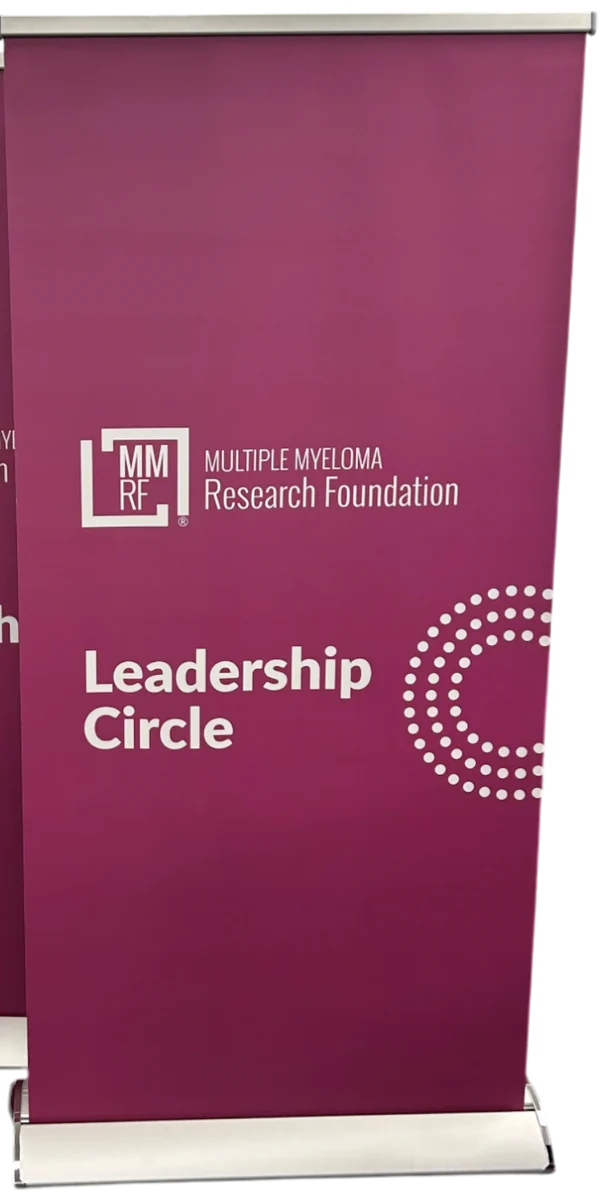 Retractable event banner on its stand